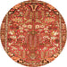 Square Animal Orange Traditional Rug, tr270org