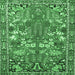 Square Animal Emerald Green Traditional Rug, tr270emgrn