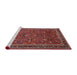 Sideview of Machine Washable Traditional Dark Almond Brown Rug, wshtr271