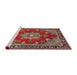 Sideview of Machine Washable Traditional Tomato Red Rug, wshtr2710