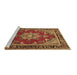 Sideview of Machine Washable Persian Brown Traditional Rug, wshtr2710brn