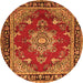 Square Persian Orange Traditional Rug, tr2710org
