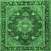 Square Persian Emerald Green Traditional Rug, tr2710emgrn