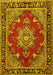 Machine Washable Persian Yellow Traditional Rug, wshtr2710yw