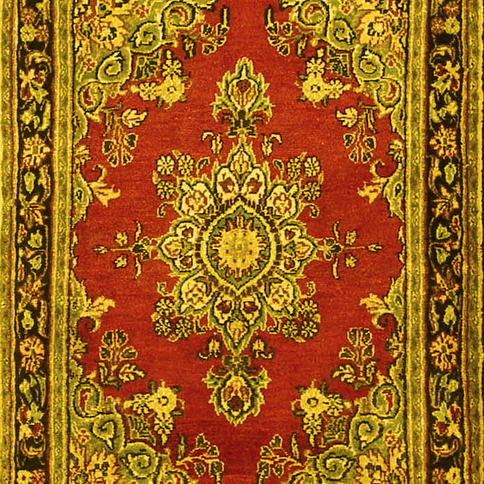 Machine Washable Persian Yellow Traditional Rug, wshtr2710yw
