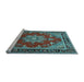 Sideview of Machine Washable Persian Light Blue Traditional Rug, wshtr2710lblu