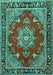 Machine Washable Persian Turquoise Traditional Area Rugs, wshtr2710turq