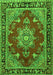 Serging Thickness of Machine Washable Persian Green Traditional Area Rugs, wshtr2710grn