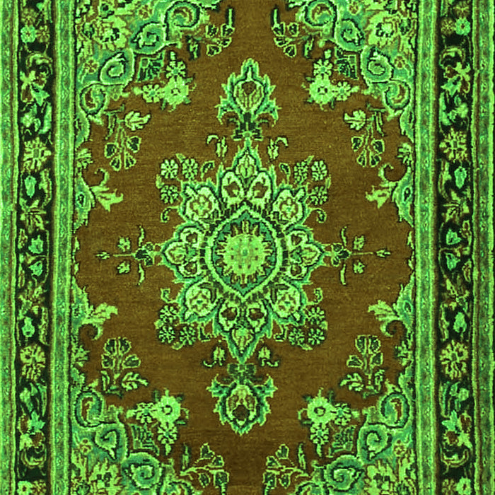 Serging Thickness of Machine Washable Persian Green Traditional Area Rugs, wshtr2710grn