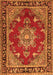 Serging Thickness of Machine Washable Persian Orange Traditional Area Rugs, wshtr2710org