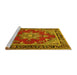 Sideview of Machine Washable Persian Yellow Traditional Rug, wshtr2710yw