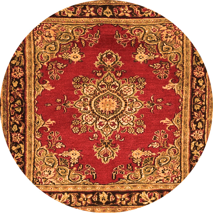 Machine Washable Persian Orange Traditional Area Rugs, wshtr2710org