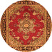 Machine Washable Persian Orange Traditional Area Rugs, wshtr2710org