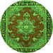 Square Persian Green Traditional Rug, tr2710grn