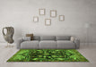 Machine Washable Persian Green Traditional Area Rugs in a Living Room,, wshtr2711grn