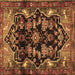 Square Machine Washable Persian Brown Traditional Rug, wshtr2711brn