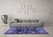 Machine Washable Persian Blue Traditional Rug in a Living Room, wshtr2711blu