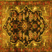 Square Machine Washable Persian Yellow Traditional Rug, wshtr2711yw