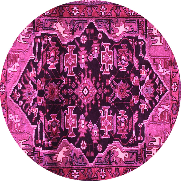 Round Persian Pink Traditional Rug, tr2711pnk