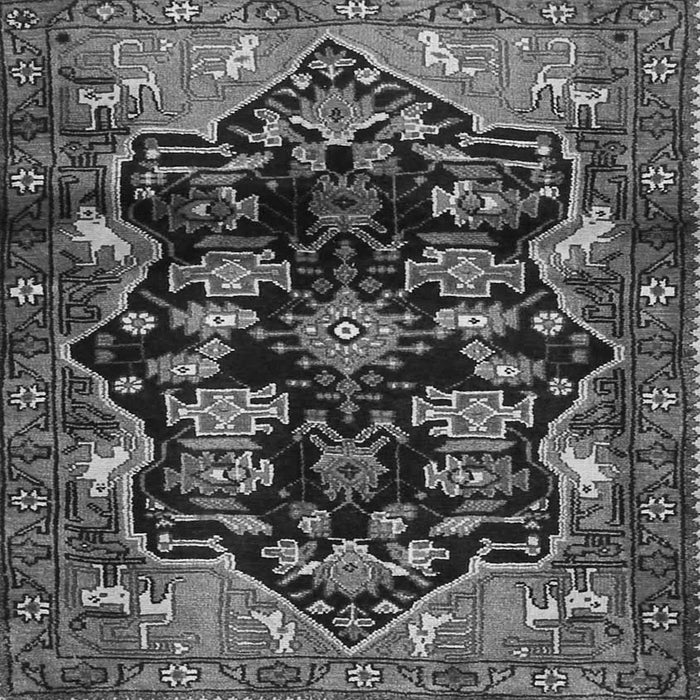 Round Machine Washable Persian Gray Traditional Rug, wshtr2711gry