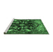 Sideview of Machine Washable Persian Emerald Green Traditional Area Rugs, wshtr2711emgrn