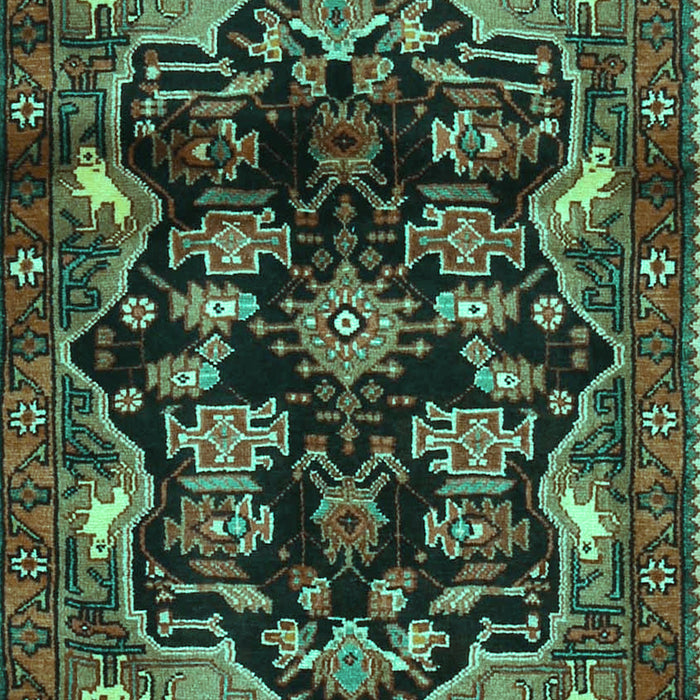 Machine Washable Persian Turquoise Traditional Area Rugs, wshtr2711turq