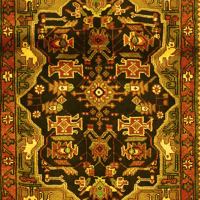 Machine Washable Persian Yellow Traditional Rug, wshtr2711yw