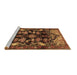 Sideview of Machine Washable Persian Brown Traditional Rug, wshtr2711brn