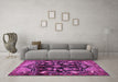 Machine Washable Persian Purple Traditional Area Rugs in a Living Room, wshtr2711pur