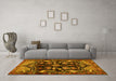 Machine Washable Persian Yellow Traditional Rug in a Living Room, wshtr2711yw