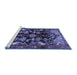 Sideview of Machine Washable Persian Blue Traditional Rug, wshtr2711blu