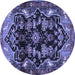 Round Persian Blue Traditional Rug, tr2711blu