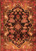 Serging Thickness of Machine Washable Persian Orange Traditional Area Rugs, wshtr2711org