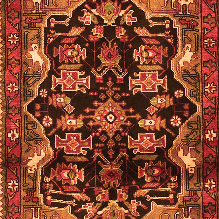 Serging Thickness of Machine Washable Persian Orange Traditional Area Rugs, wshtr2711org