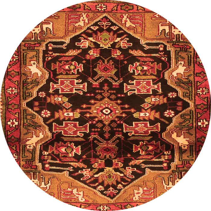 Machine Washable Persian Orange Traditional Area Rugs, wshtr2711org