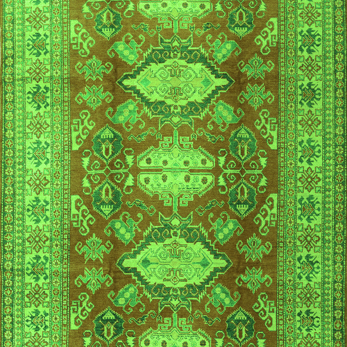 Serging Thickness of Machine Washable Persian Green Traditional Area Rugs, wshtr2712grn