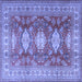 Square Persian Blue Traditional Rug, tr2712blu