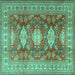 Square Persian Turquoise Traditional Rug, tr2712turq