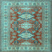 Square Persian Light Blue Traditional Rug, tr2712lblu