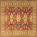 Square Persian Brown Traditional Rug, tr2712brn