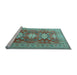 Sideview of Machine Washable Persian Light Blue Traditional Rug, wshtr2712lblu