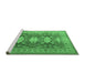 Sideview of Machine Washable Persian Emerald Green Traditional Area Rugs, wshtr2712emgrn