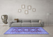 Machine Washable Persian Blue Traditional Rug in a Living Room, wshtr2712blu