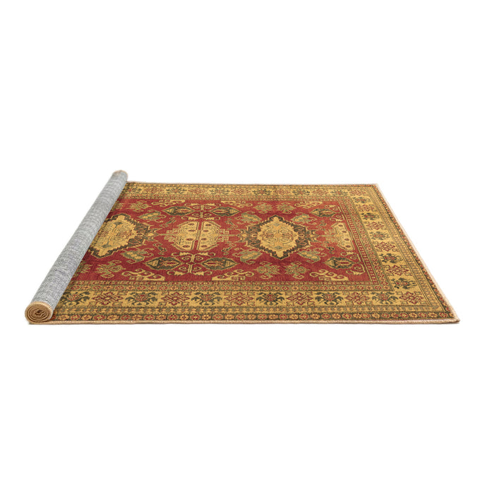 Sideview of Machine Washable Persian Brown Traditional Rug, wshtr2712brn
