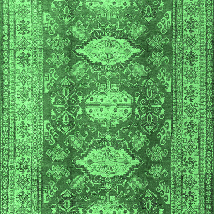 Machine Washable Persian Emerald Green Traditional Area Rugs, wshtr2712emgrn