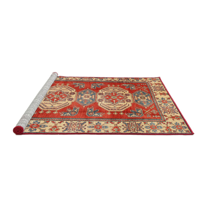 Sideview of Machine Washable Traditional Red Rug, wshtr2713