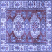 Square Persian Blue Traditional Rug, tr2713blu