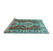 Sideview of Machine Washable Persian Light Blue Traditional Rug, wshtr2713lblu