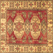 Square Machine Washable Persian Brown Traditional Rug, wshtr2713brn