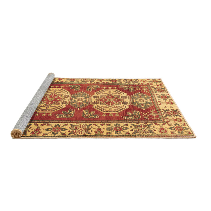 Sideview of Machine Washable Persian Brown Traditional Rug, wshtr2713brn